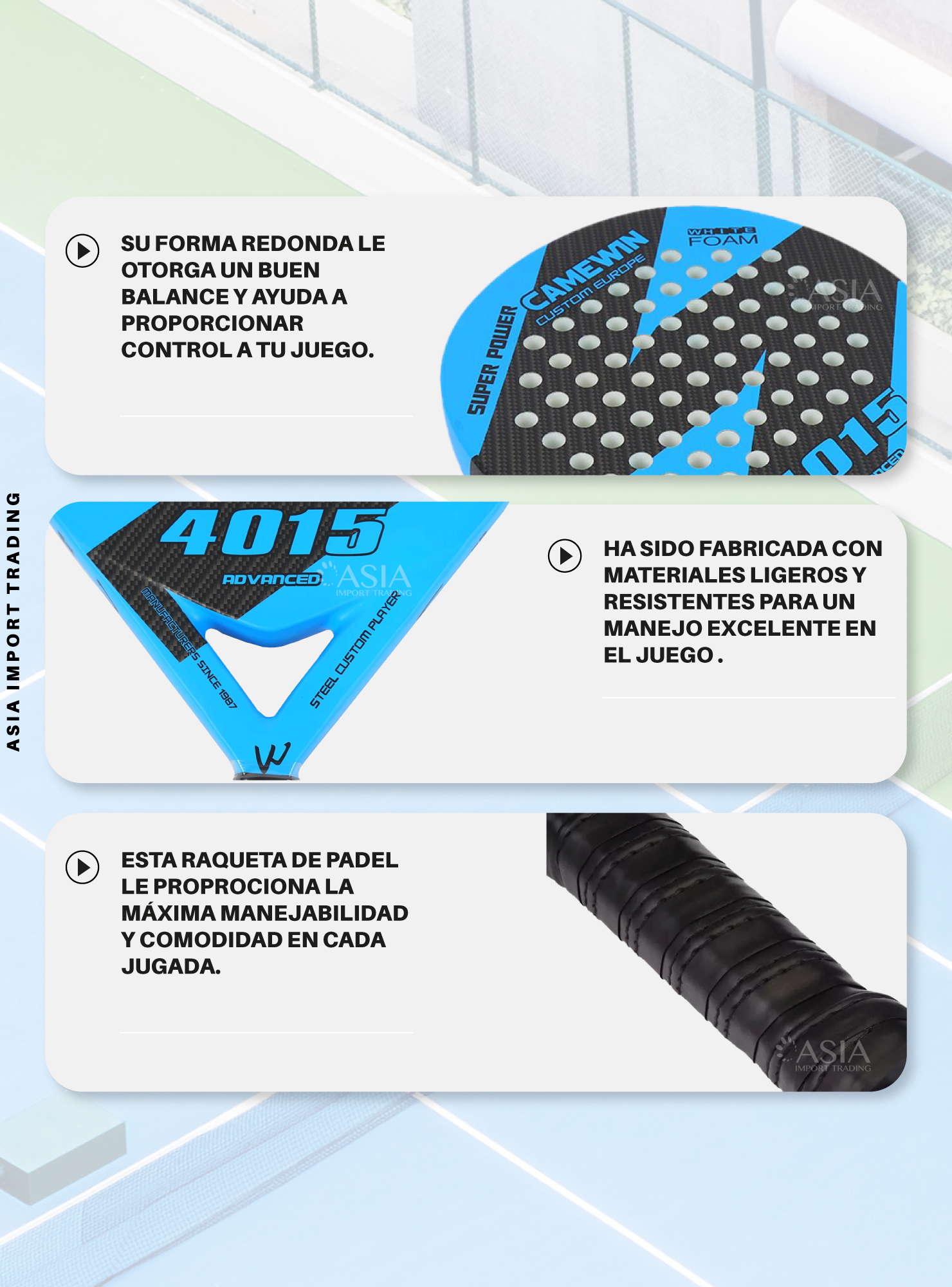 Pala de Padel 4015 Azul-2