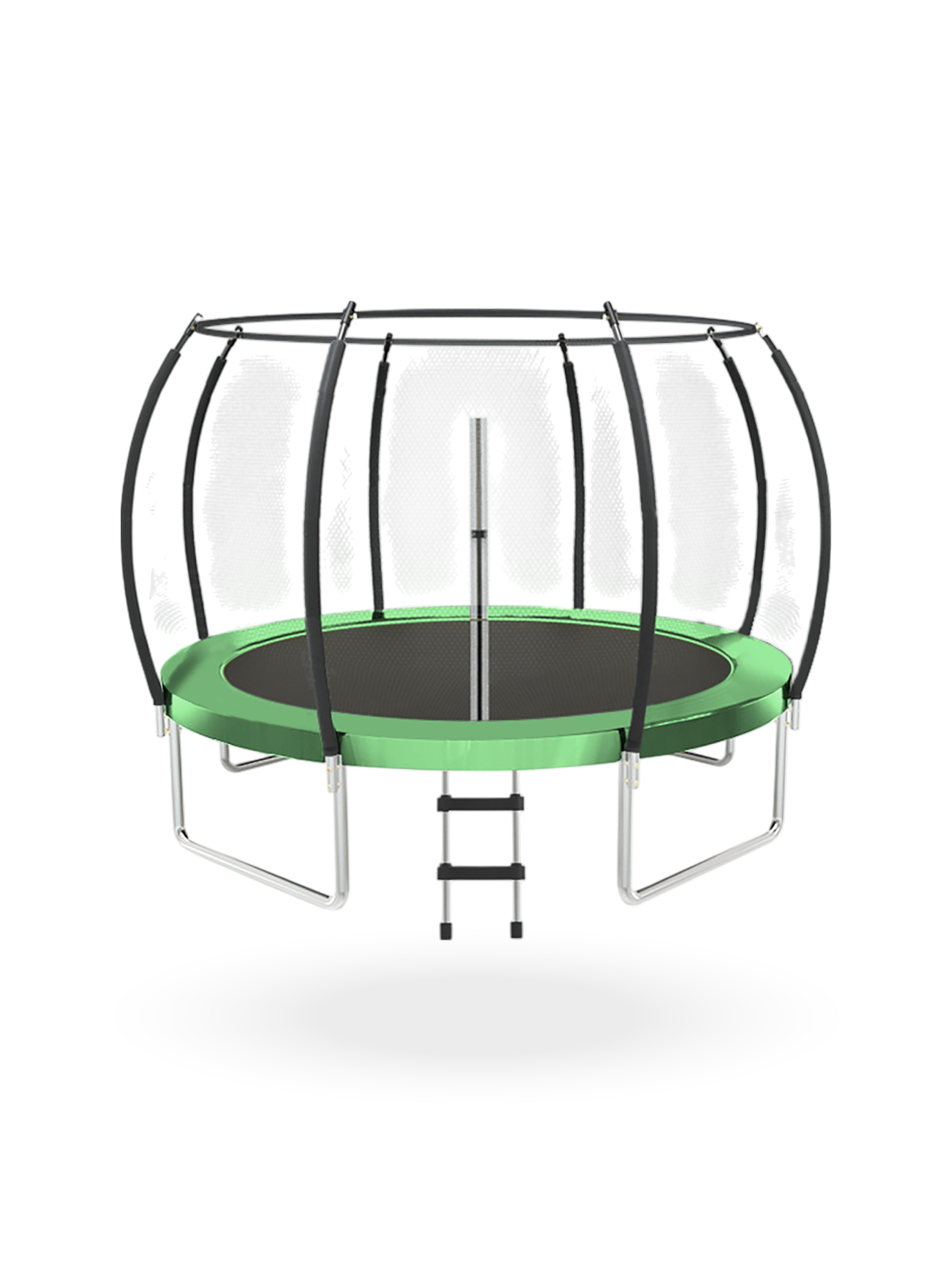 Cama Elastica con malla y Escalera 3.66 mt Verde PWRFitness-0