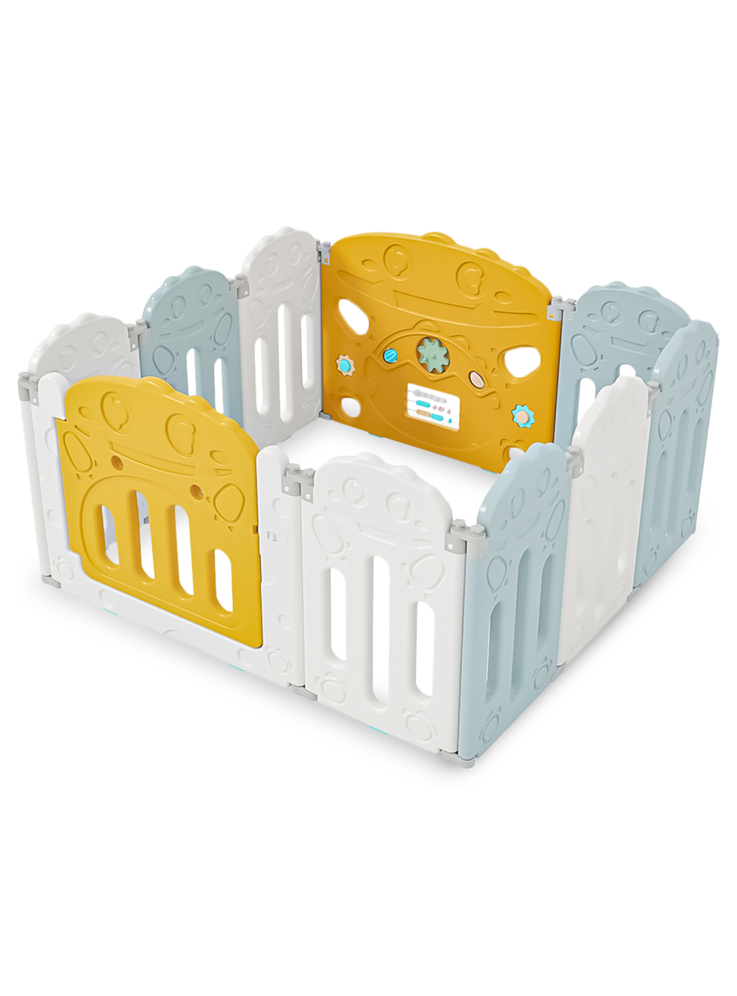 Corral para bebe modelo 8+2 paneles azul-0