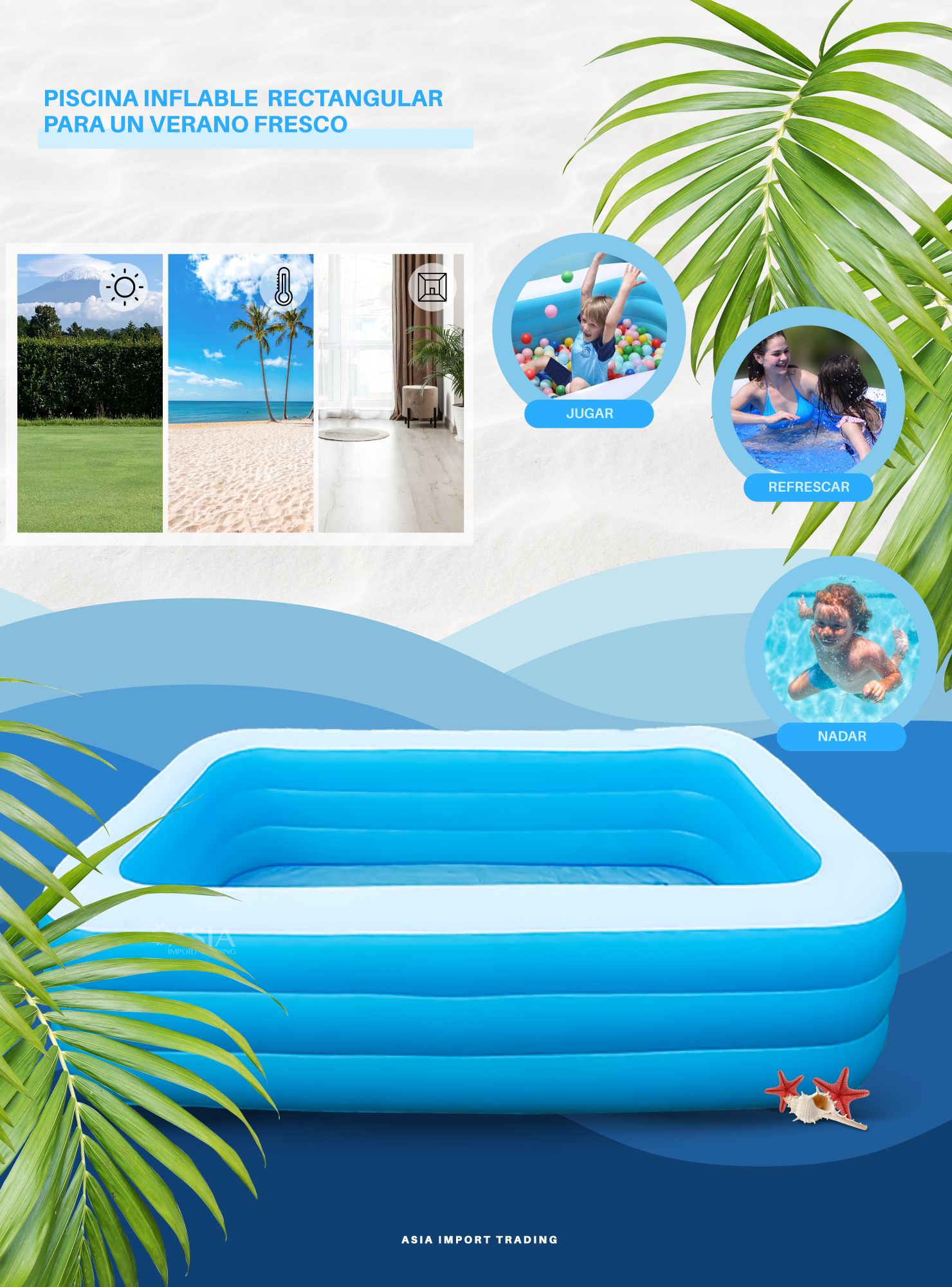 Piscina Inflable Rectangular 305cm-1