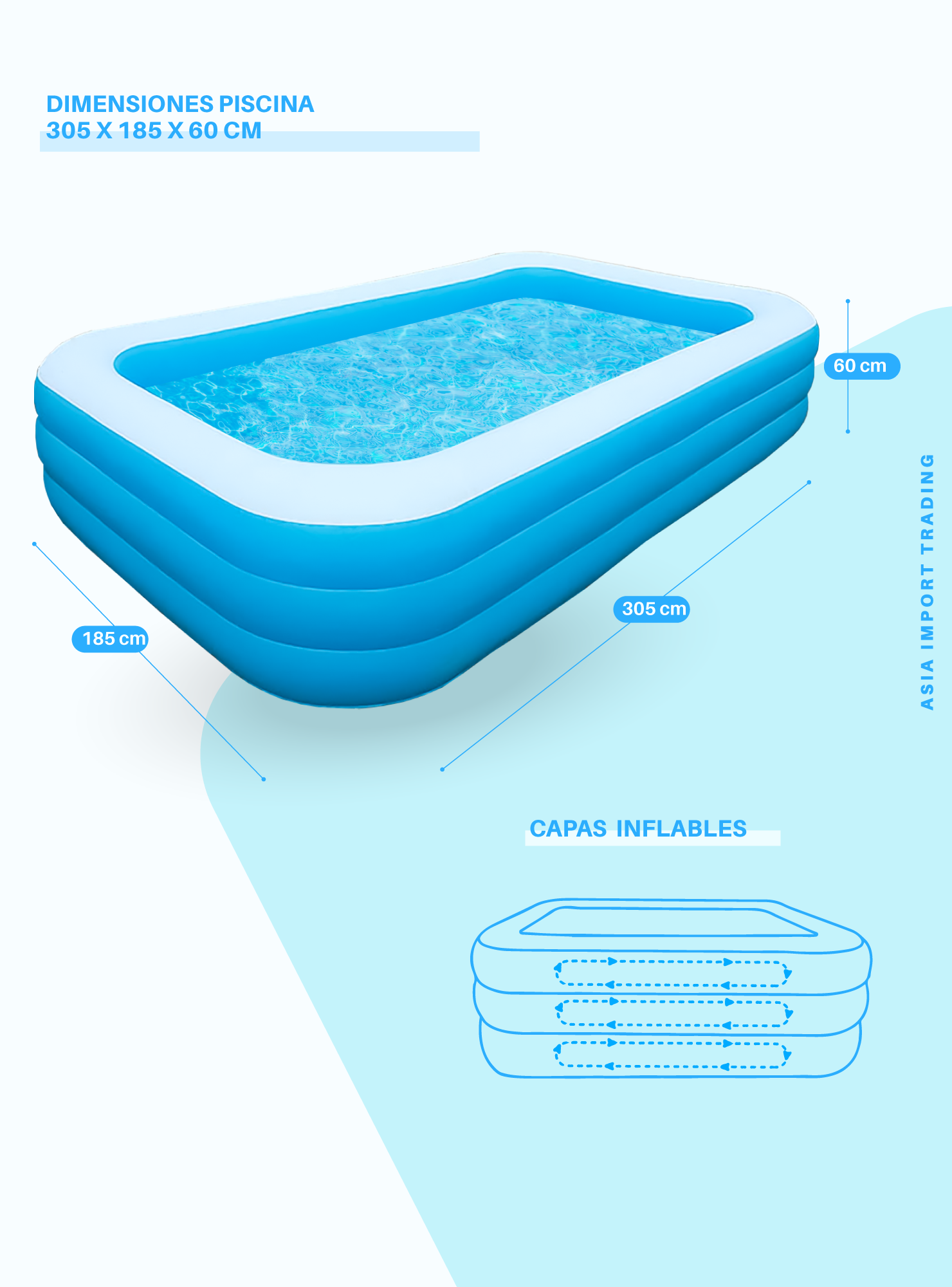 Piscina Inflable Rectangular 305cm-3