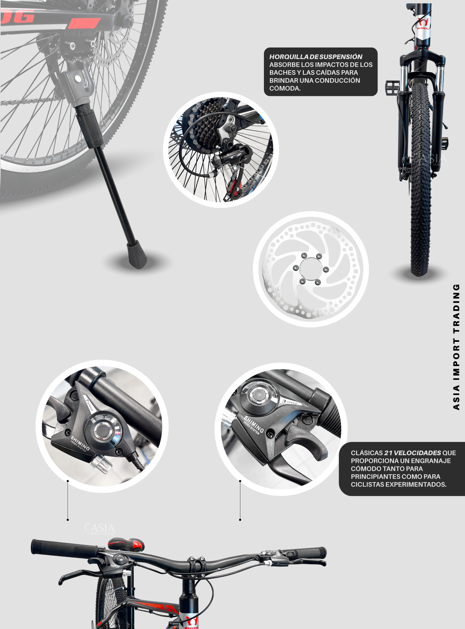 Bicicleta Mountain Bike Aro 27,5 Roja-2
