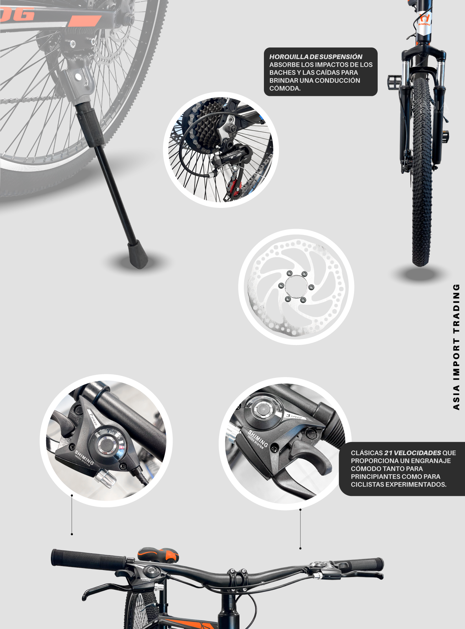 Bicicleta Mountain Bike Aro 29 Naranja-2