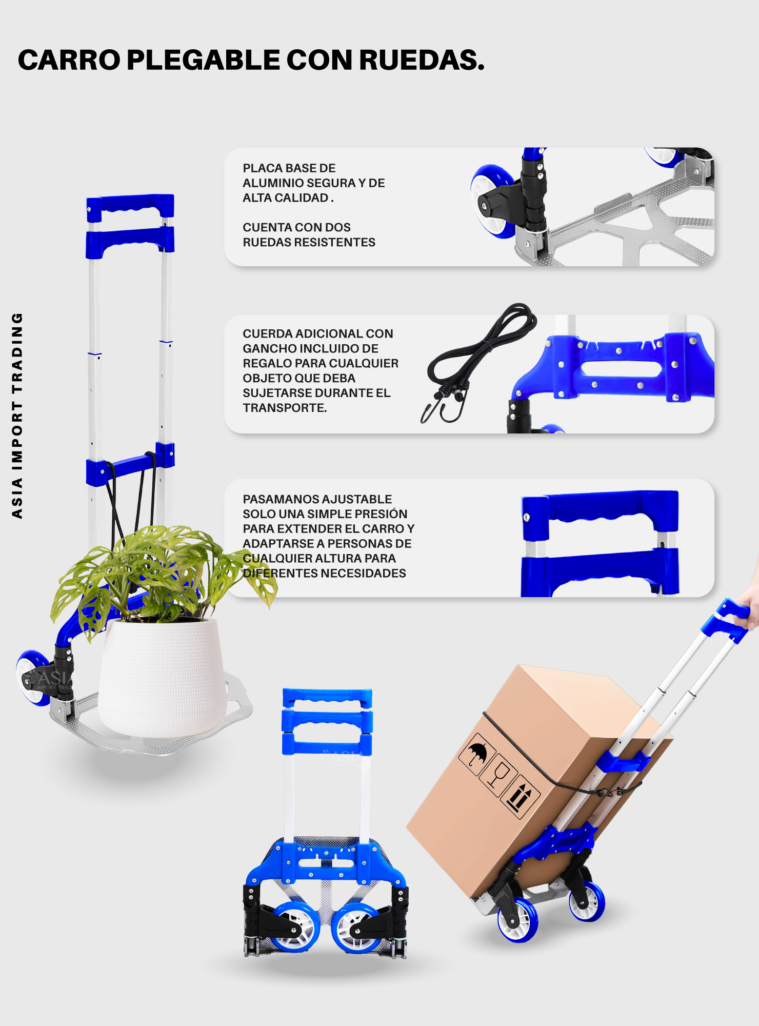 Carro de carga plegable Azul-2