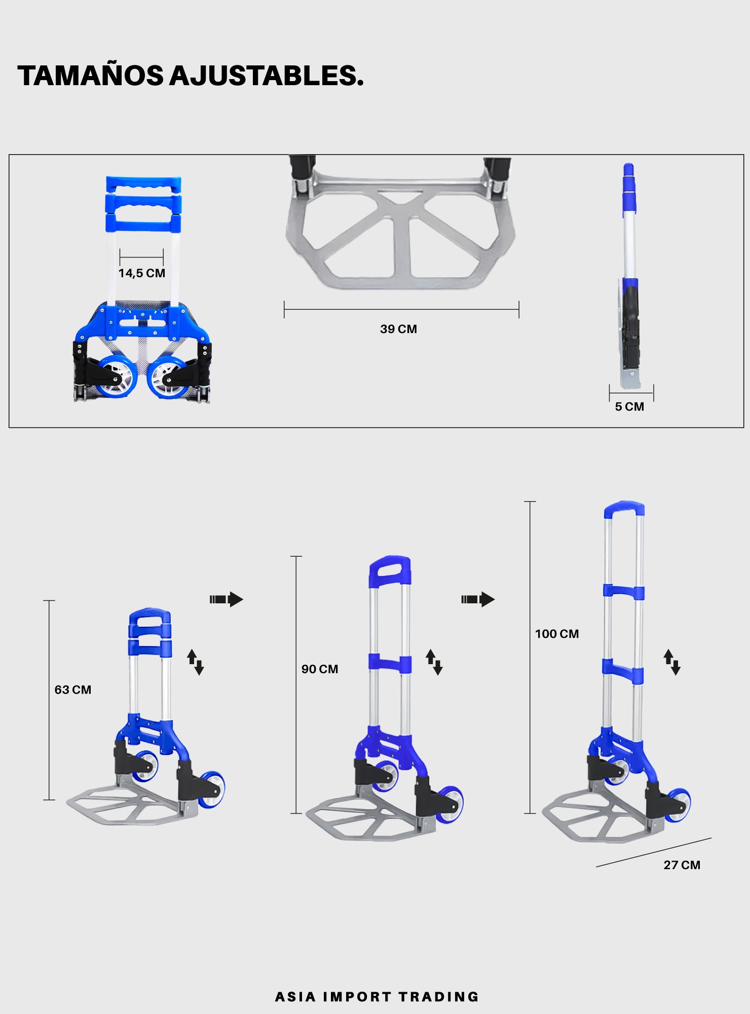 Carro de carga plegable Azul-3