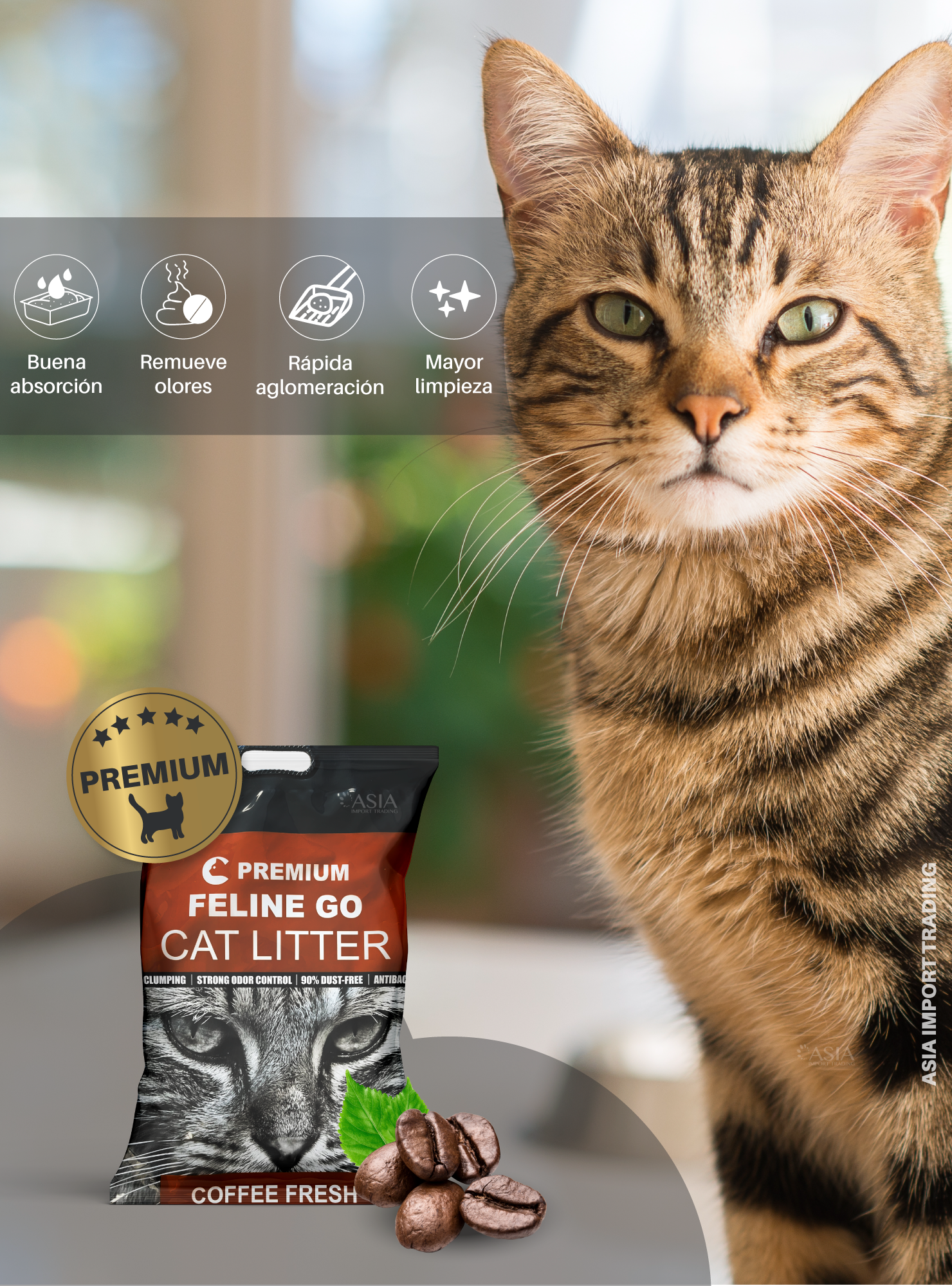Arena para gatos Premium aroma Café 16k-2