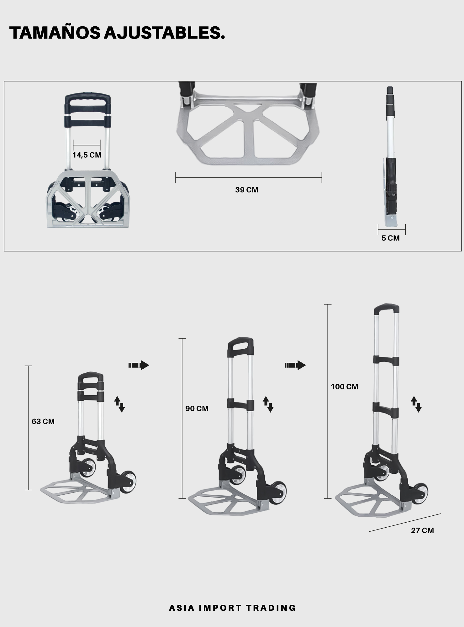 Carro de carga plegable Negro-3