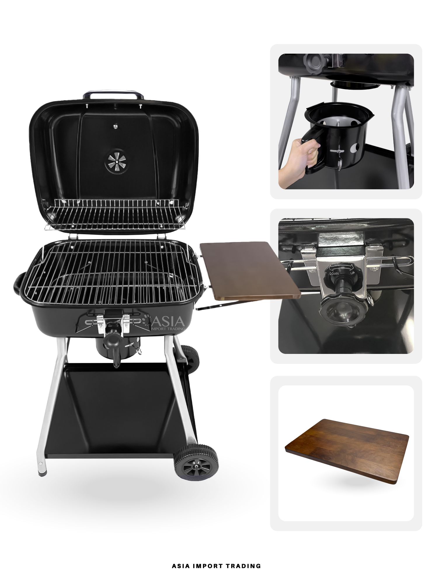 Parrilla a carbon con tapa tipo Domo-1