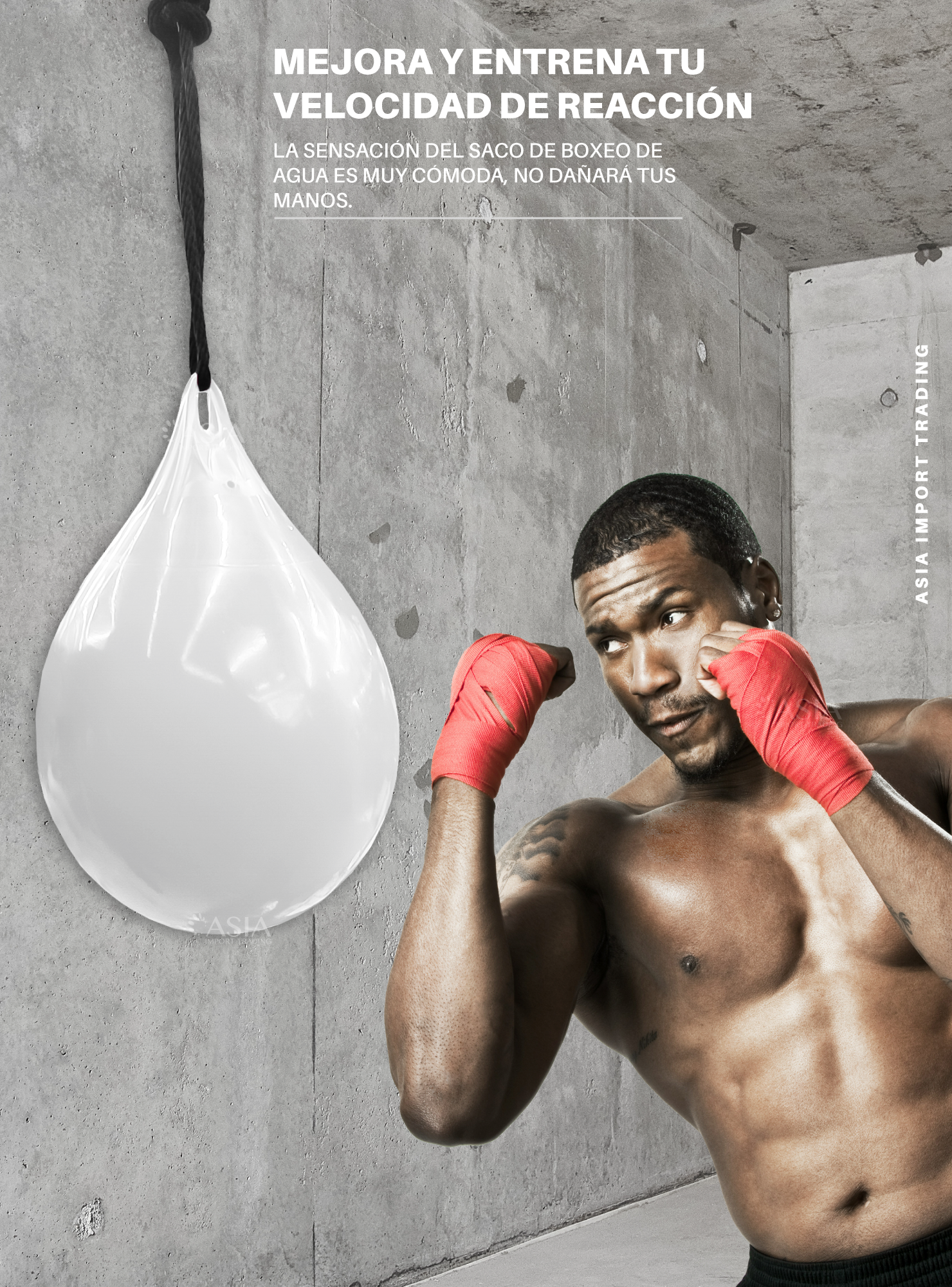 Pera de Boxeo Blanca rellenable con agua-1