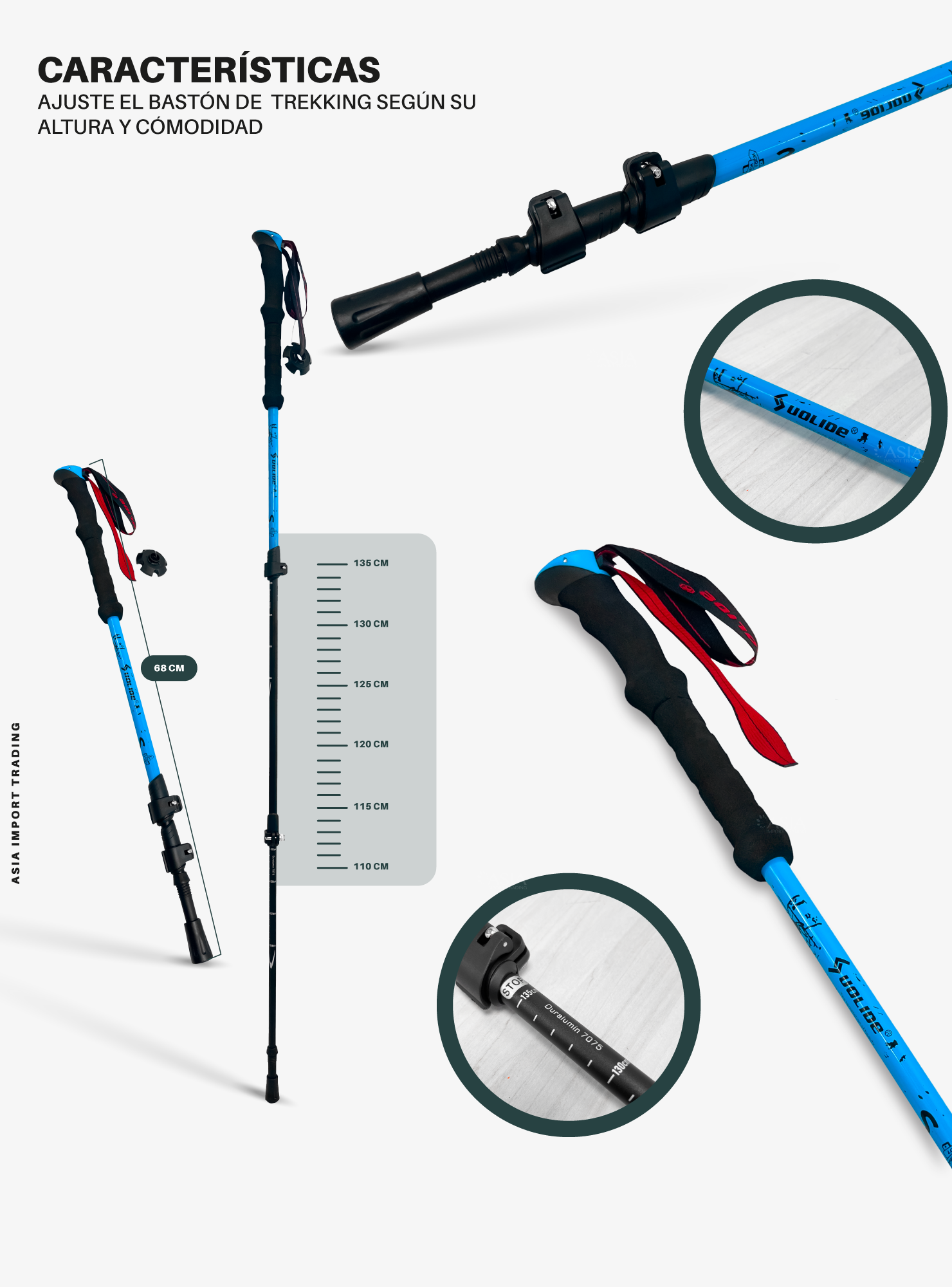 Pack de 2 Bastones Trekking Celestes-3