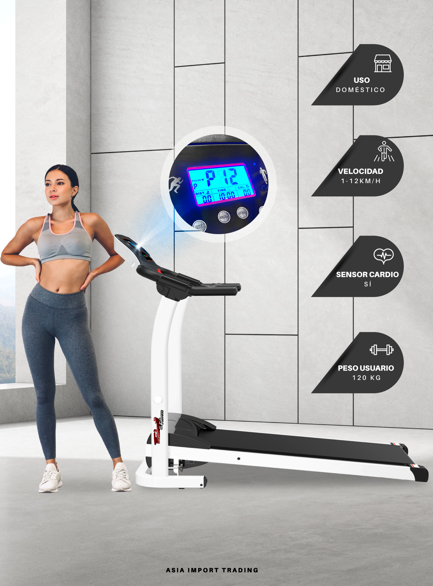 Trotadora TREADMILL II Blanca-1