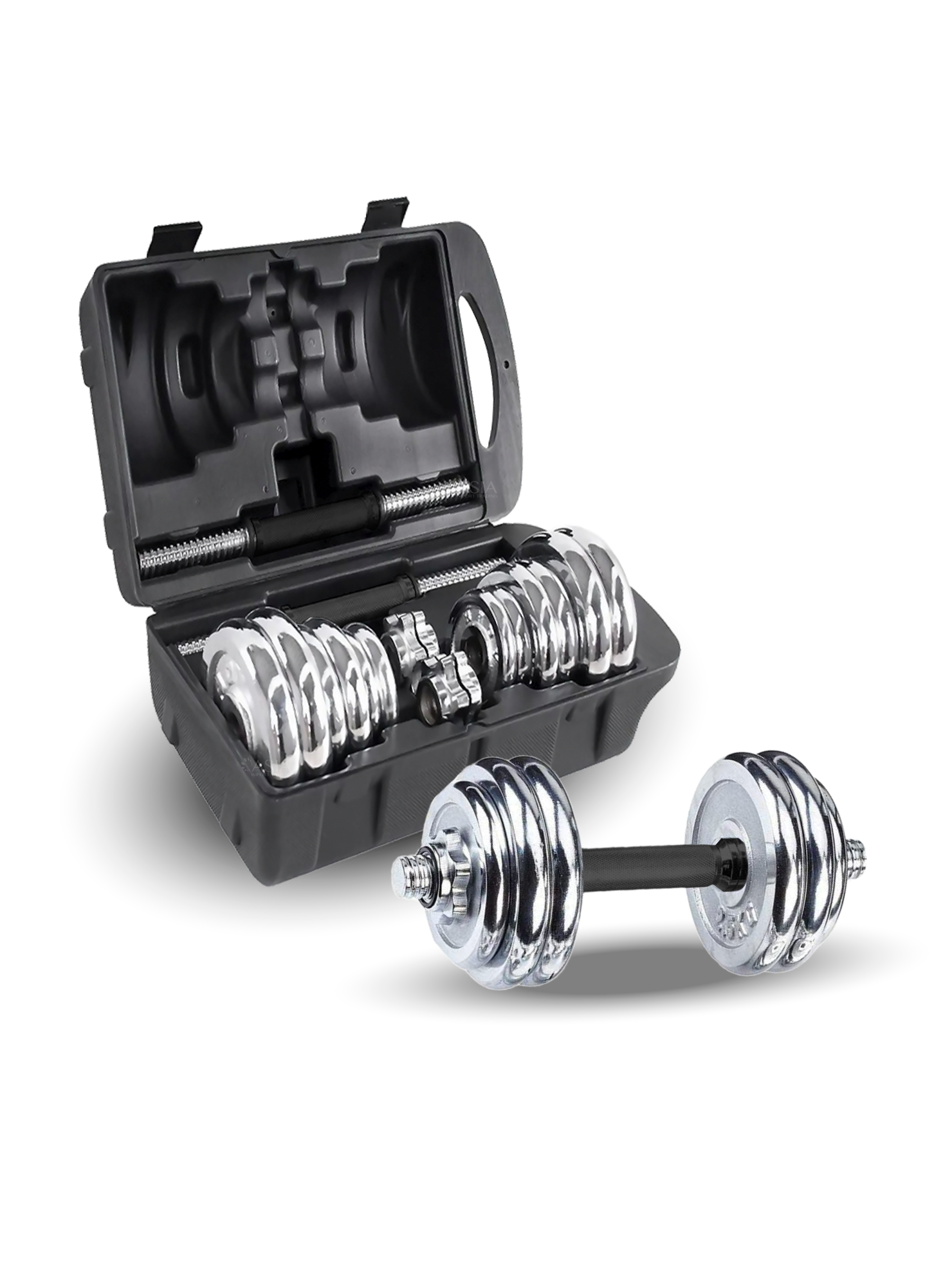 Set de Mancuernas Cromadas 20KG-0