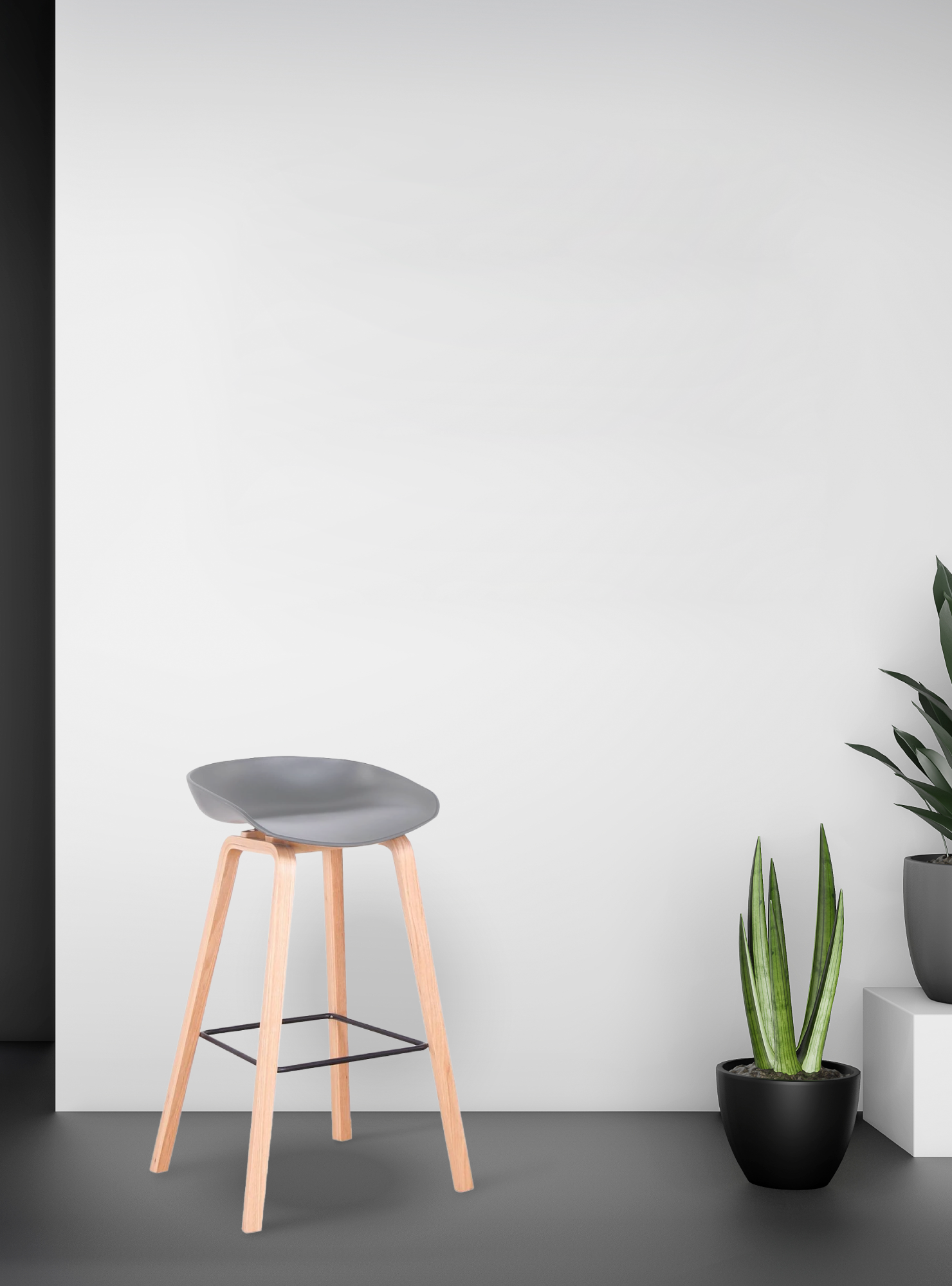 Silla Taburete color Gris-1
