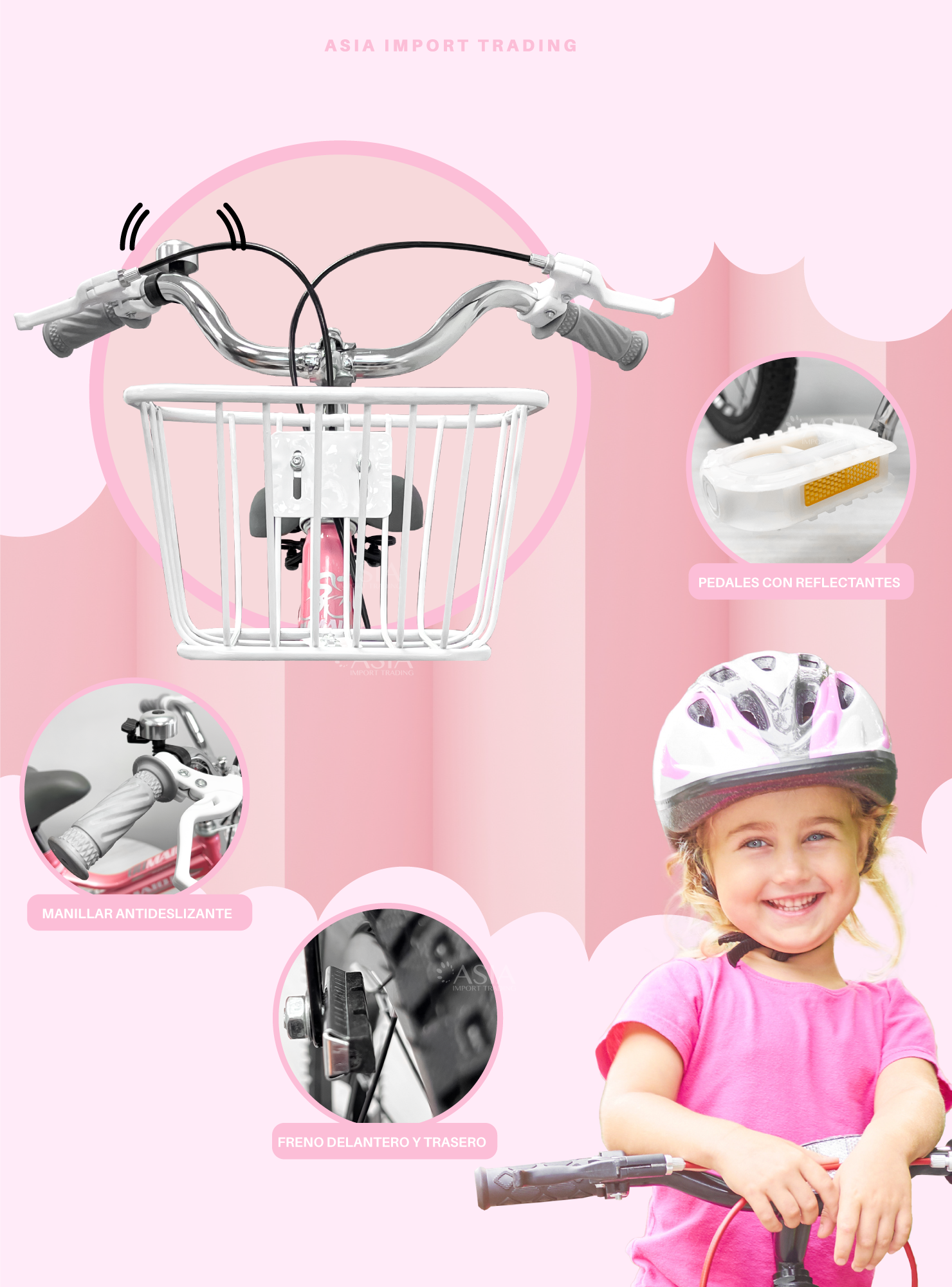 Bicicleta infantil Aro 16 Rosada-2