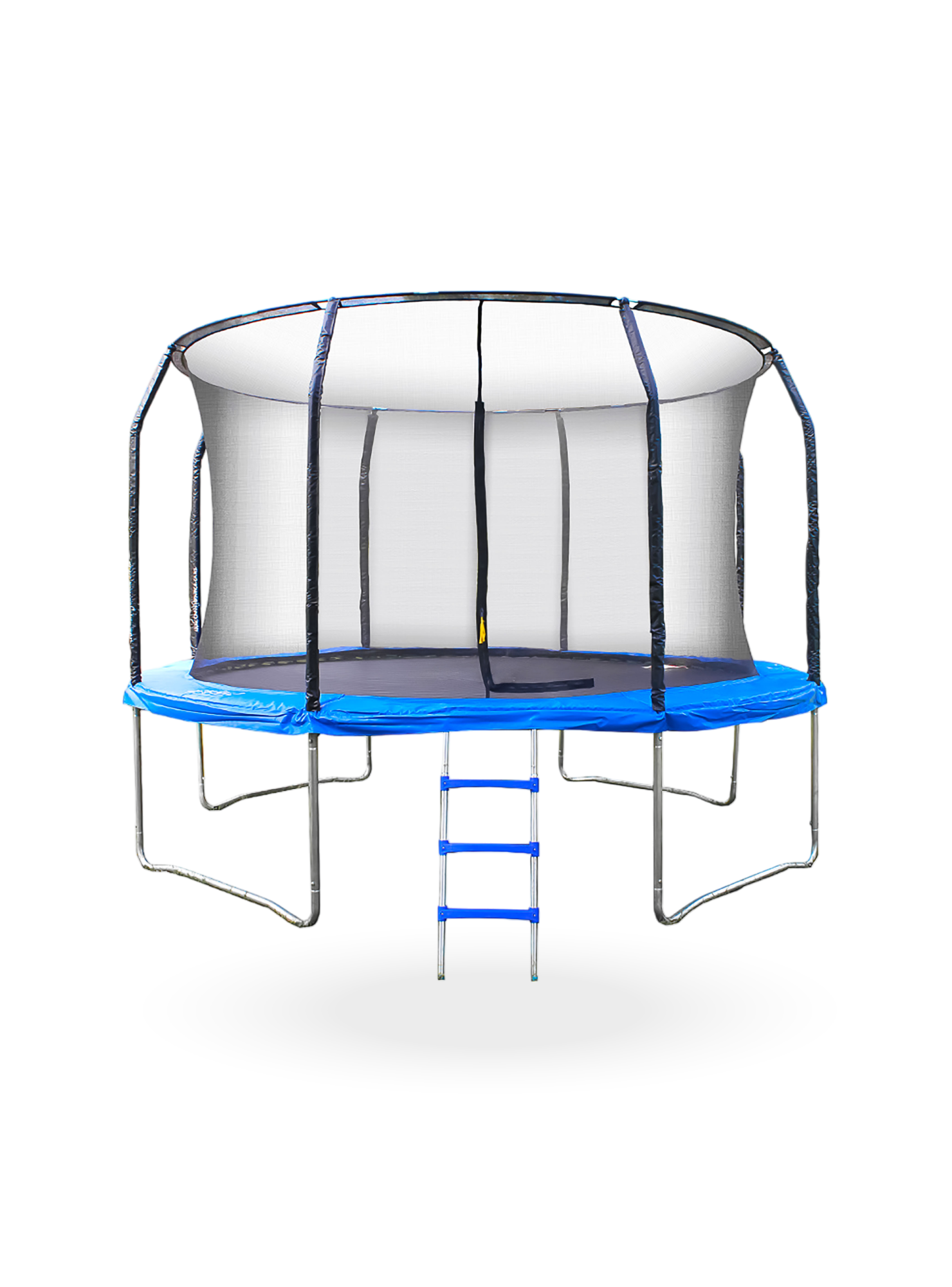 Cama Elastica con malla y Escalera 3.66mt Azul PWRFitness-0