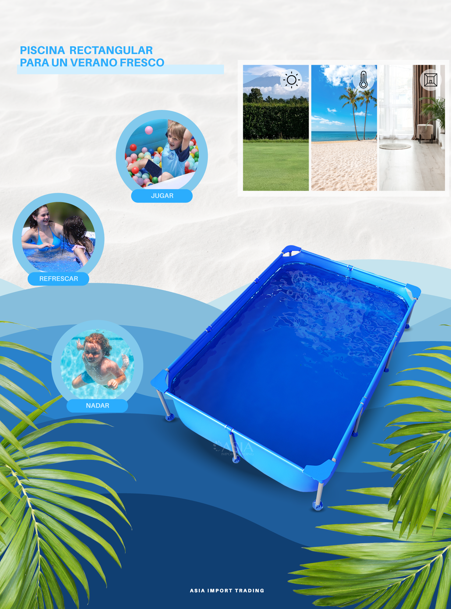 Piscina Estructural Rectangular 220cm-1