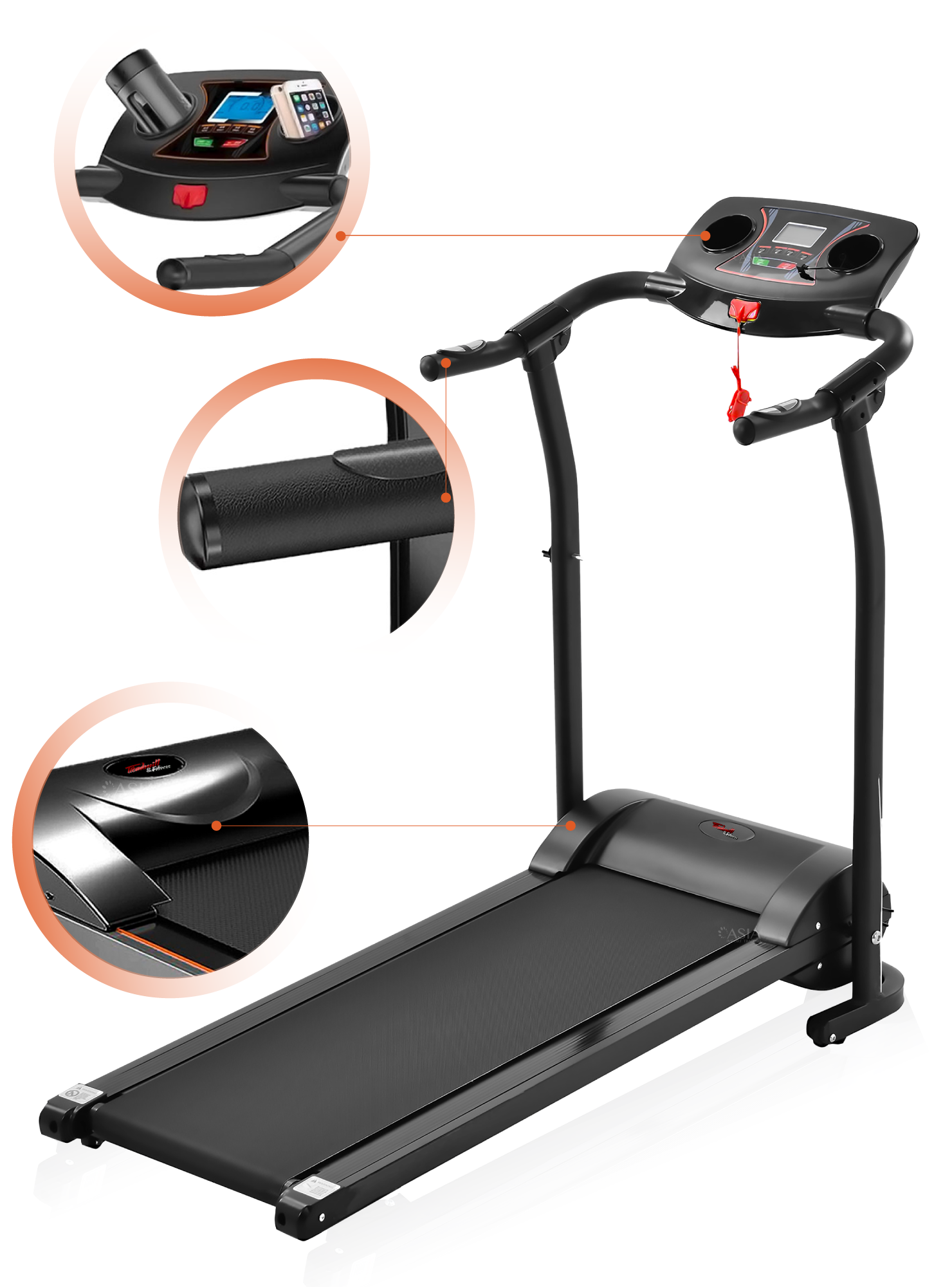 Pack Trotadora Treadmill II Negra + Set Mancuernas-1