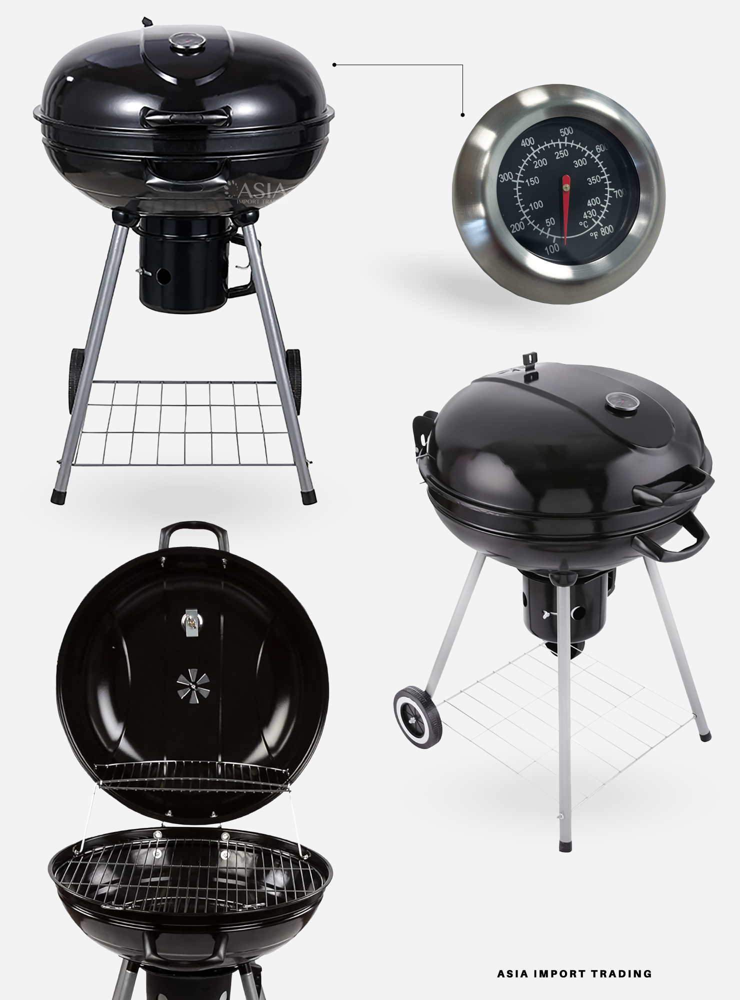 Parrilla redonda con recipiente para cenizas-1