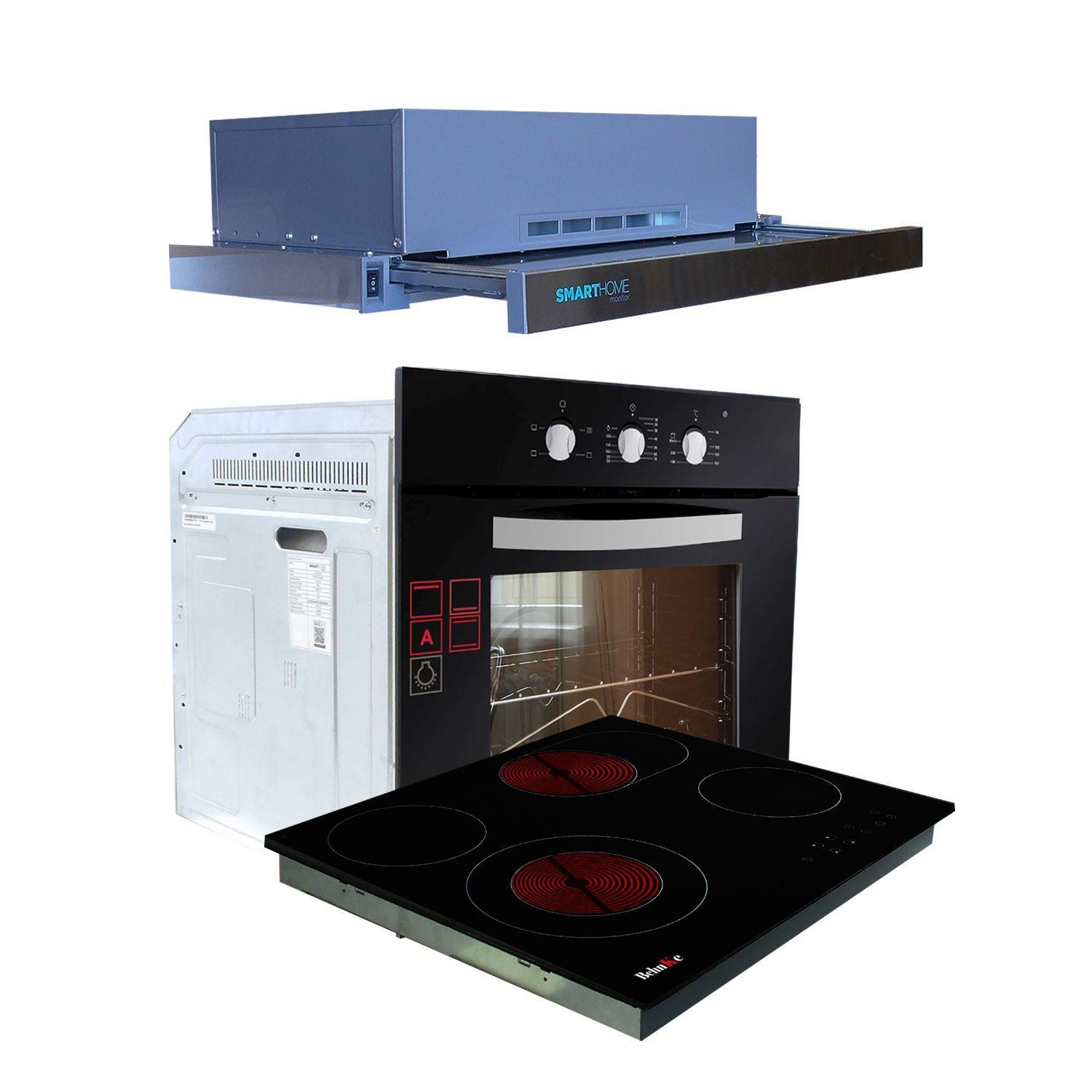 KIT VITROCERAMICA 4 PLATOS + HORNO + CAMPANA-0