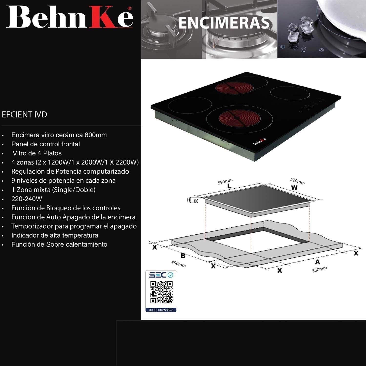 KIT VITROCERAMICA 4 PLATOS + HORNO + CAMPANA-5
