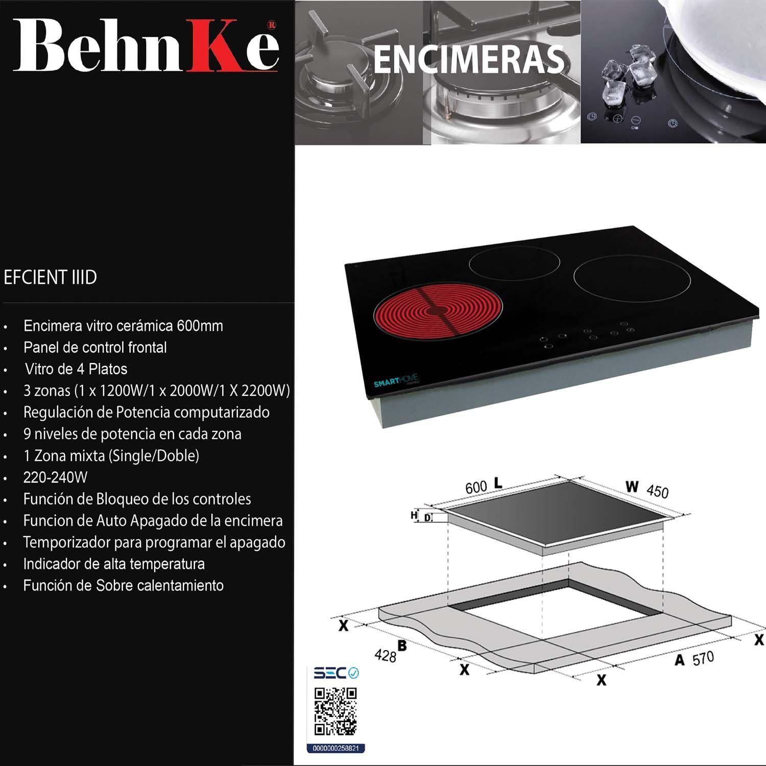 KIT HORNO ETERNITY + ENCIMERA VITRO 3 QUEMADORES + CAMPANA ETERNITY LED-2