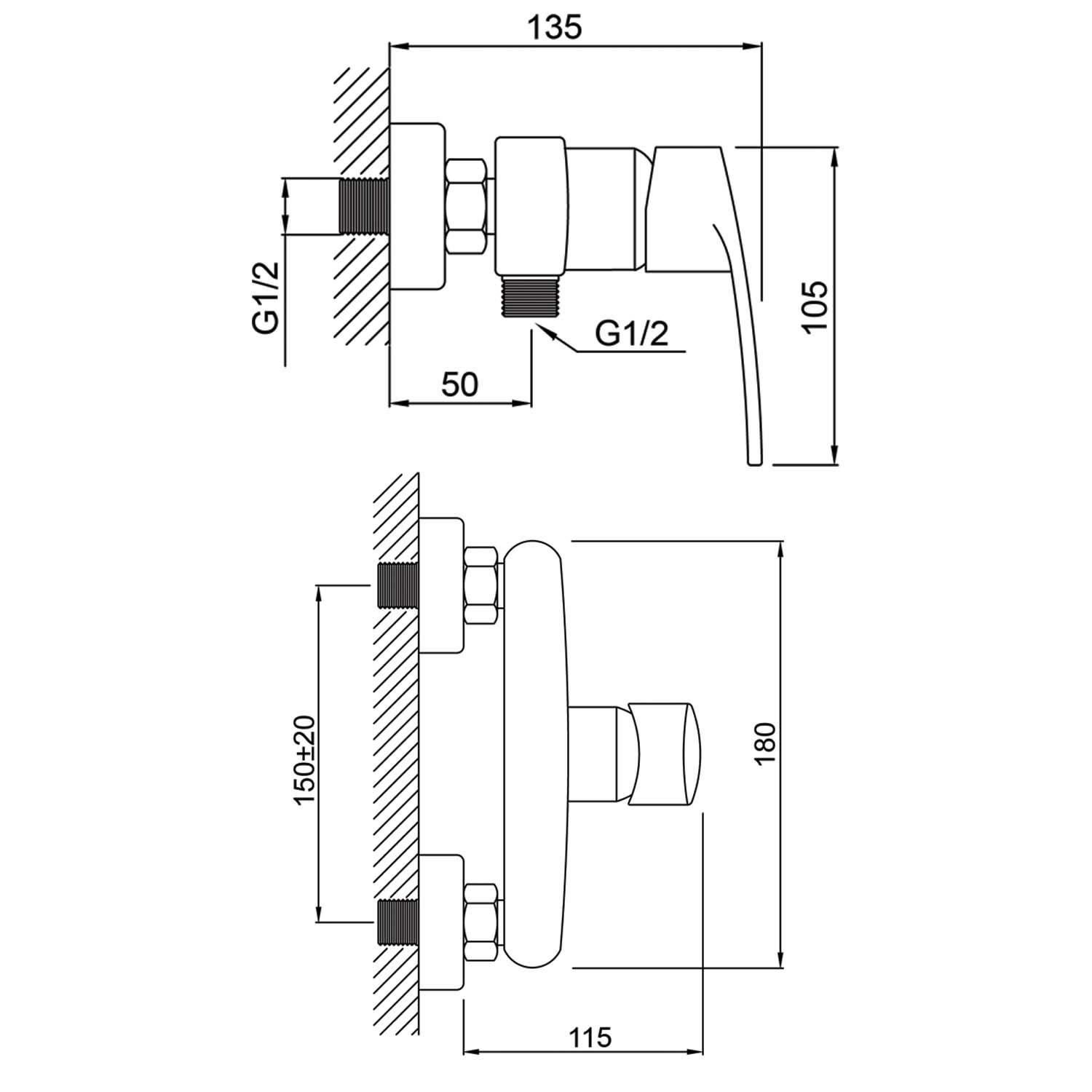 Monomando ducha Memphis-2