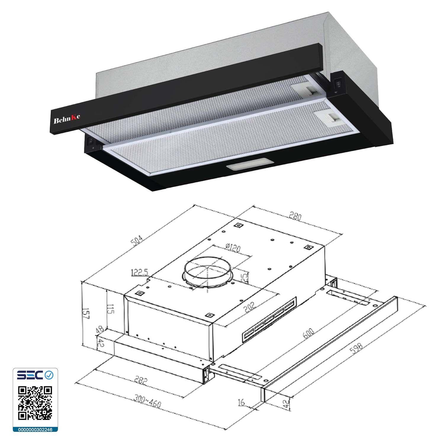 Campana Empotrable Eternity Led negra-1