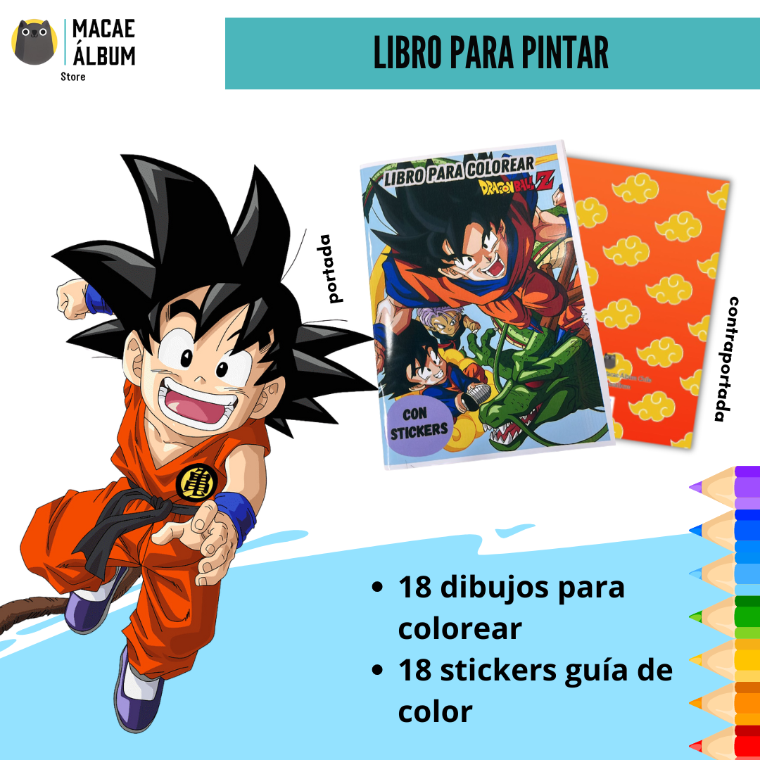 Libro para pintar Dragón Ball Z con stickers-0