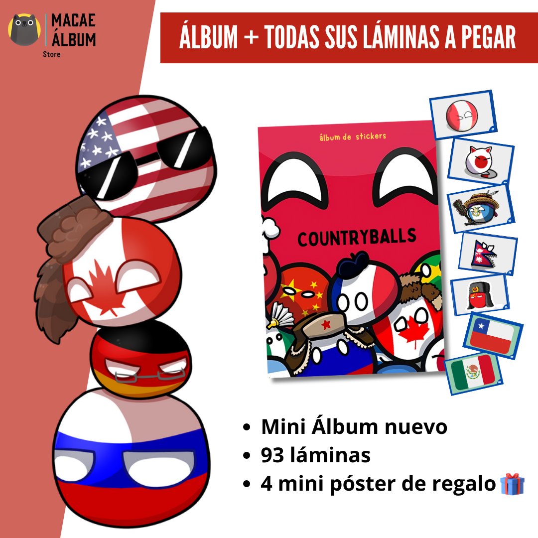Mini Álbum Countryballs + Todas Sus Láminas a pegar-0