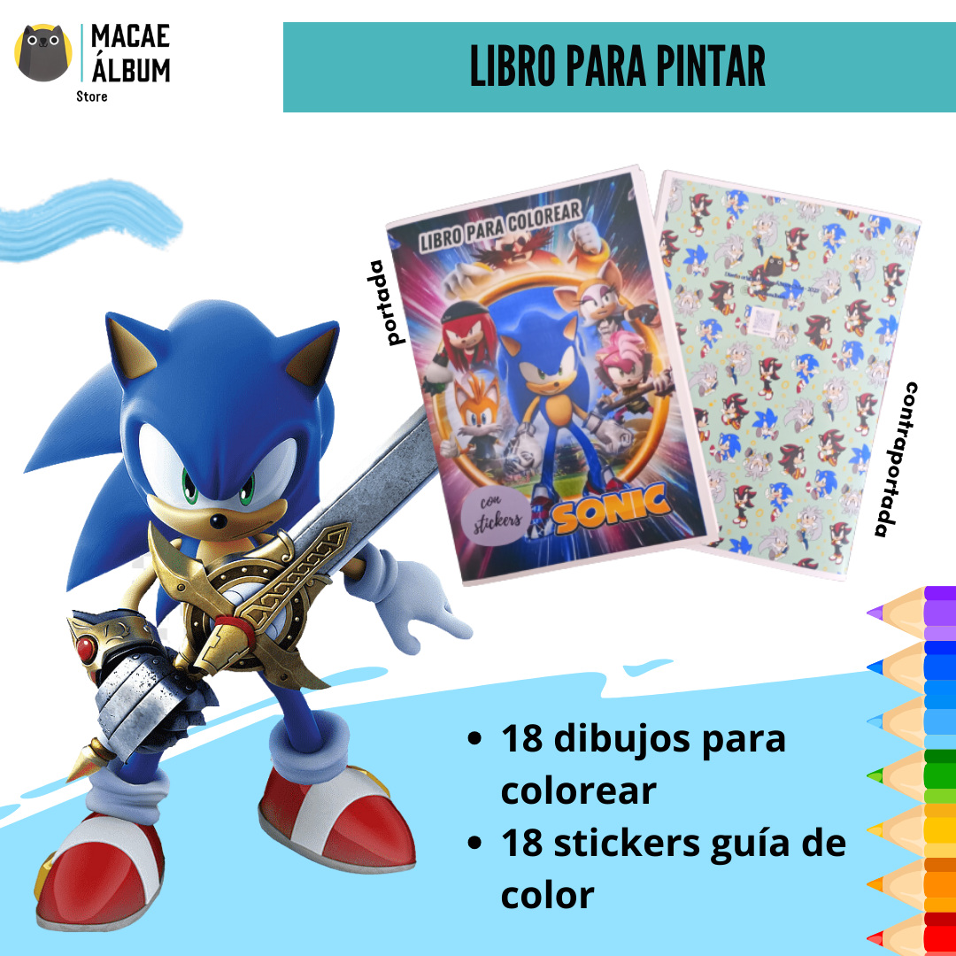 Libro Para Pintar Sonic con stickers-0