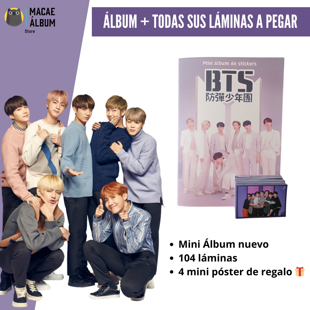 Mini Álbum BTS + Todas Sus Láminas A Pegar-0