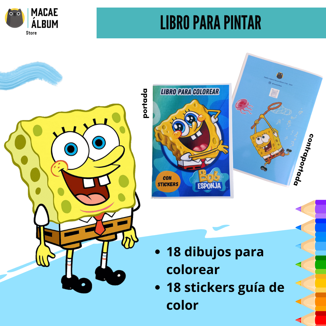Libro Para Pintar Bob Esponja con stickers-0