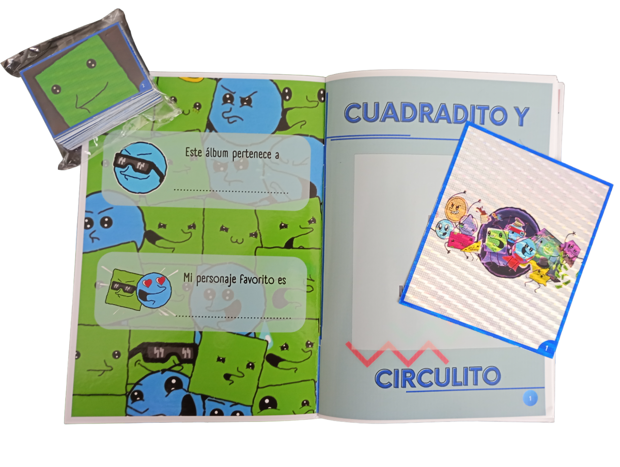 Mini álbum Cuadradito y Circulito + Todas Sus Láminas A Pegar-1