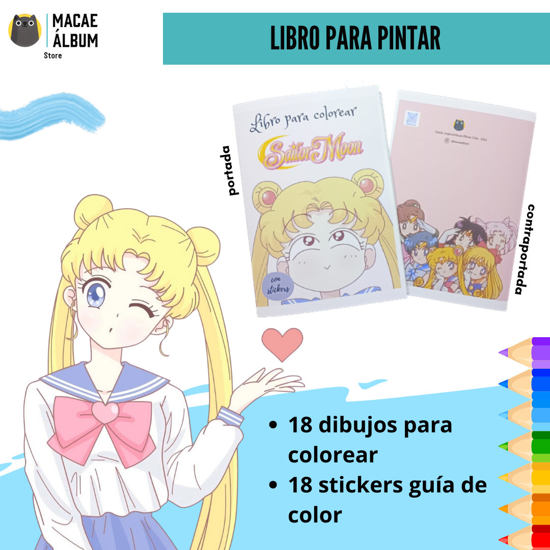 Libro Para Pintar Sailor Moon con stickers-0