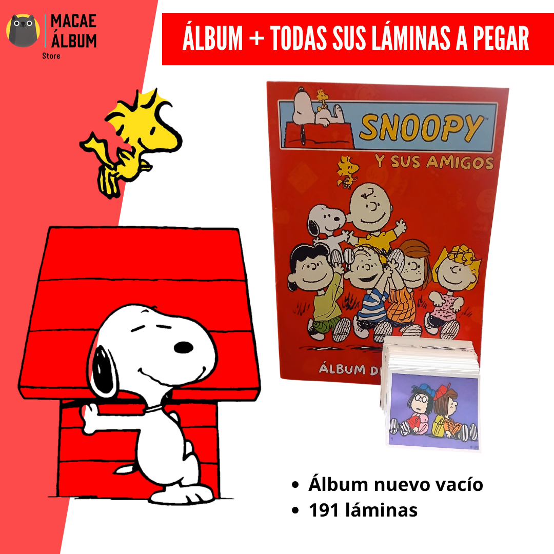 Álbum Snoopy + TODAS SUS LÁMINAS A PEGAR -0