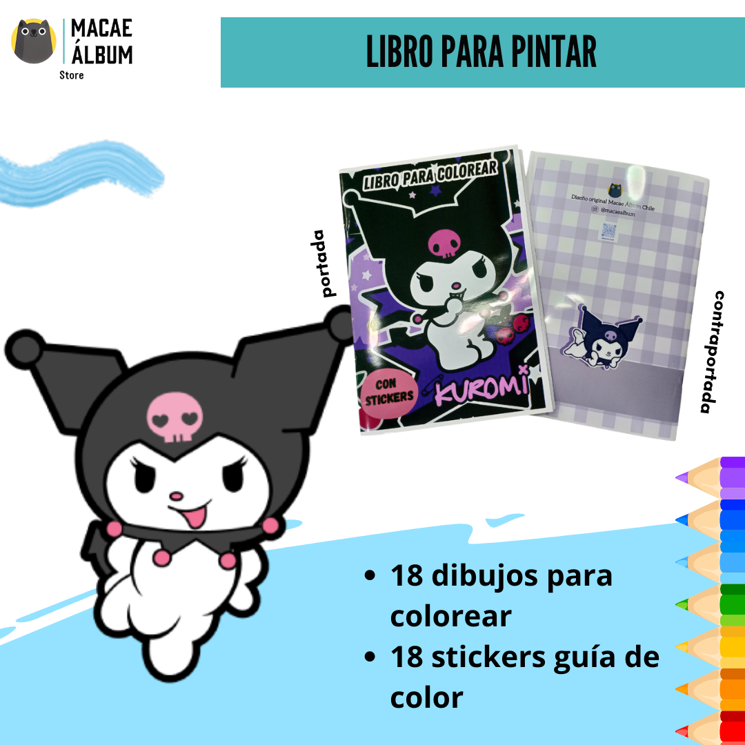 Libro Para Pintar Kuromi con stickers-0