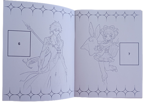 Libro Para Pintar Genshin Impact con stickers-2