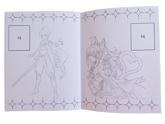 Libro Para Pintar Genshin Impact con stickers-3