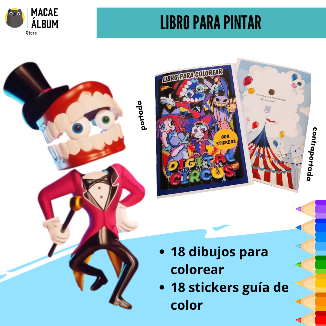 Libro Para Pintar Circo Digital con stickers-0