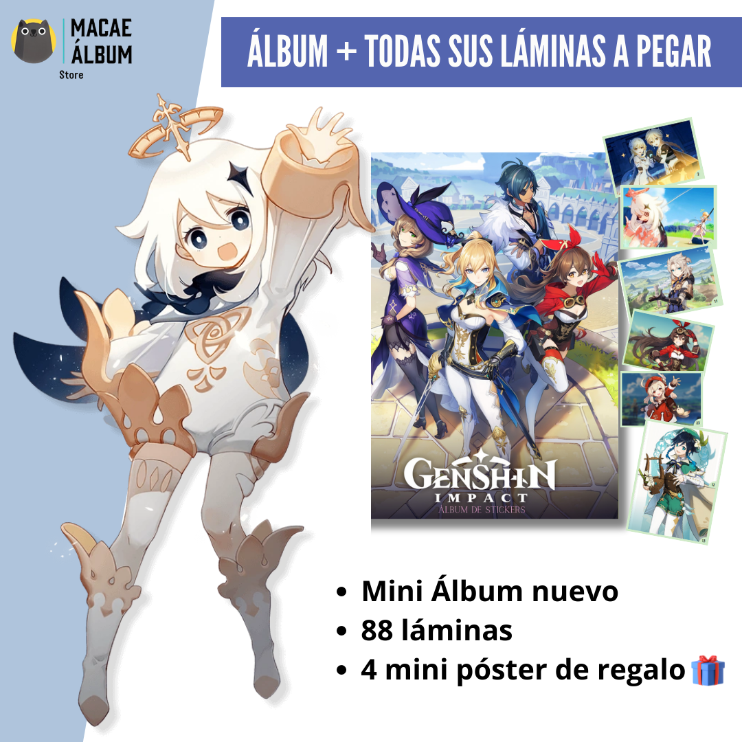 Mini Álbum Genshin Impact + Todas Sus Láminas A Pegar-0