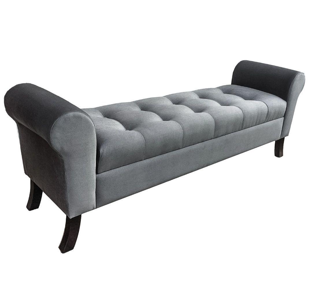 Banqueta baul Alejandria Color Gris Oscuro Tamaño King 1,70x45x60 cm-0