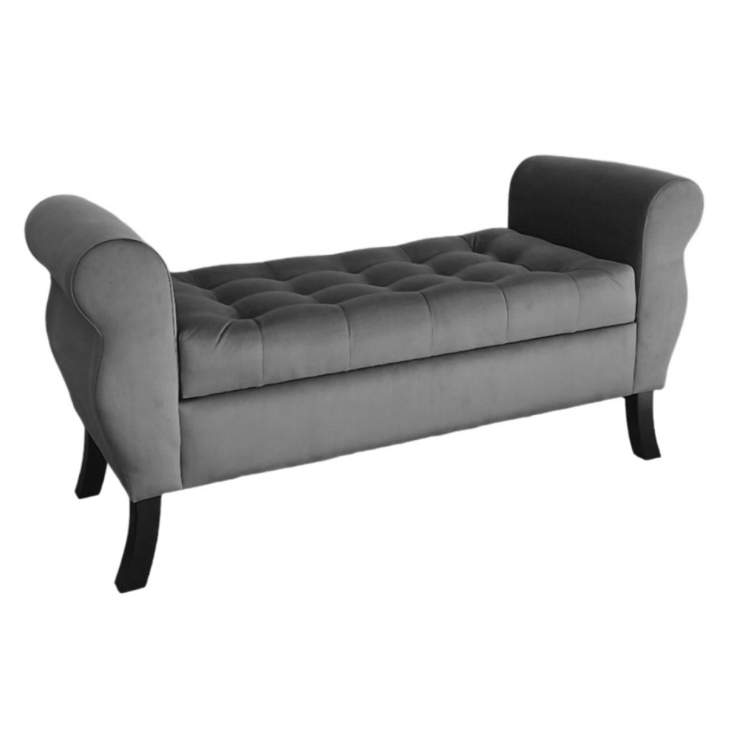 Banqueta Baúl Diva Color Gris Oscuro-2