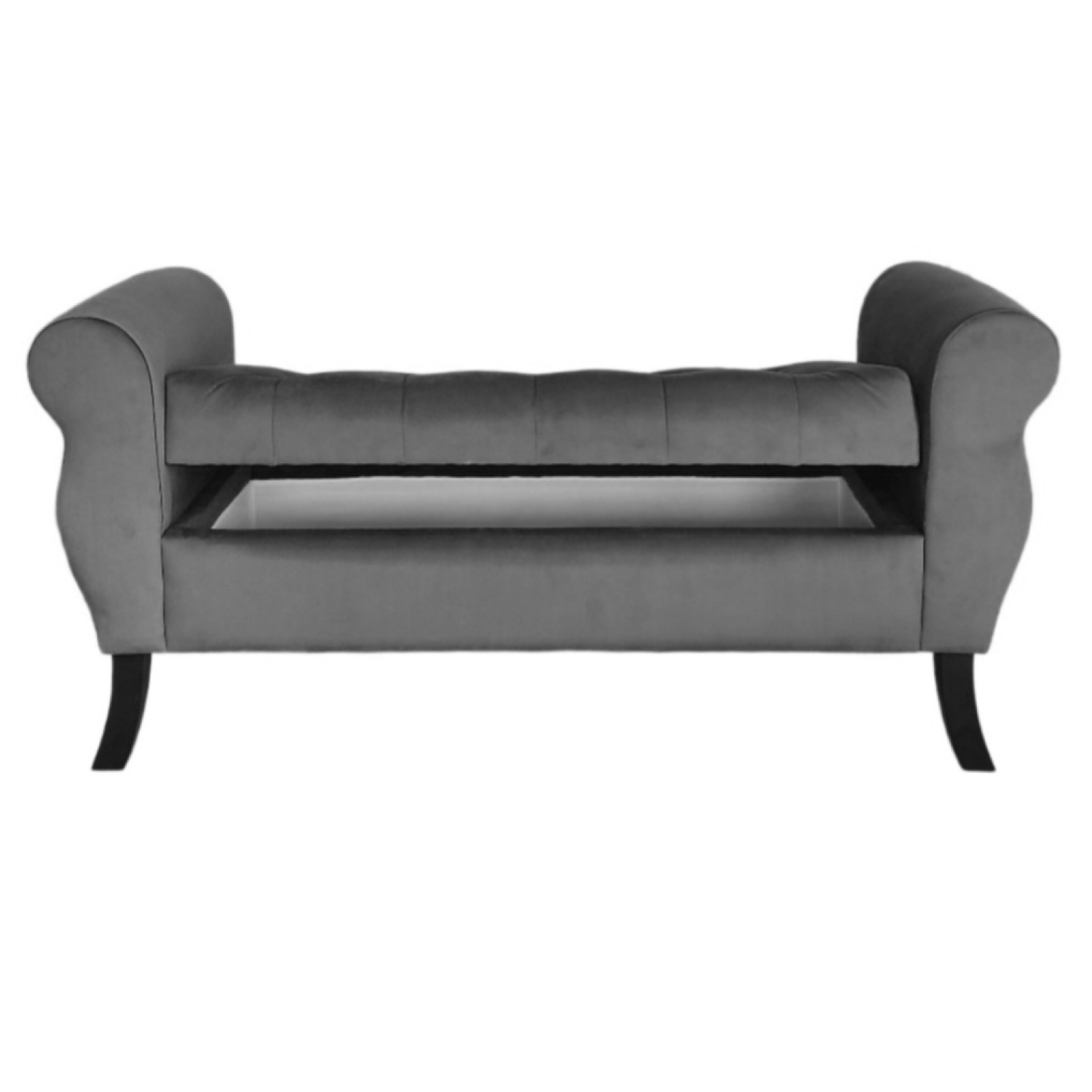 Banqueta Baúl Diva Color Gris Oscuro-1