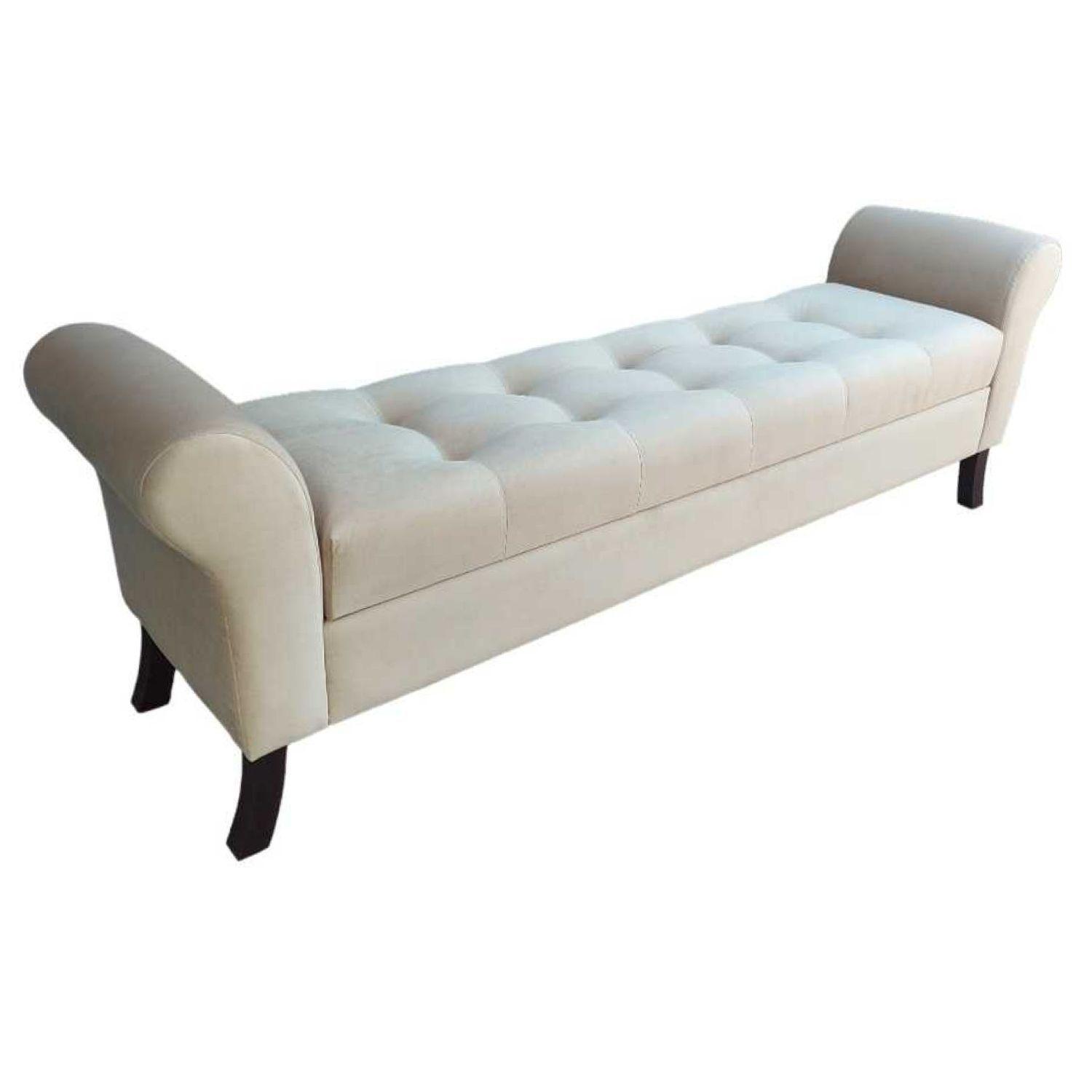 Banqueta baul Tucson Color Beige Tamaño King 1,70x45x60 cm-0