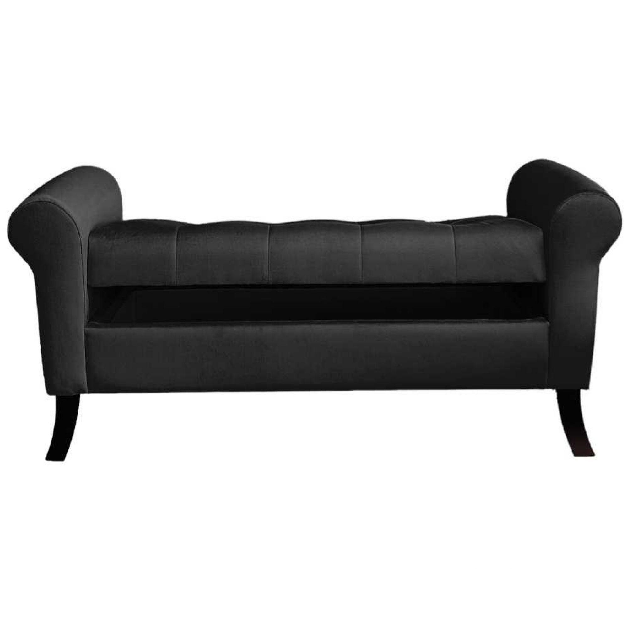 Banqueta Baúl New Alejandria Color Negro-1