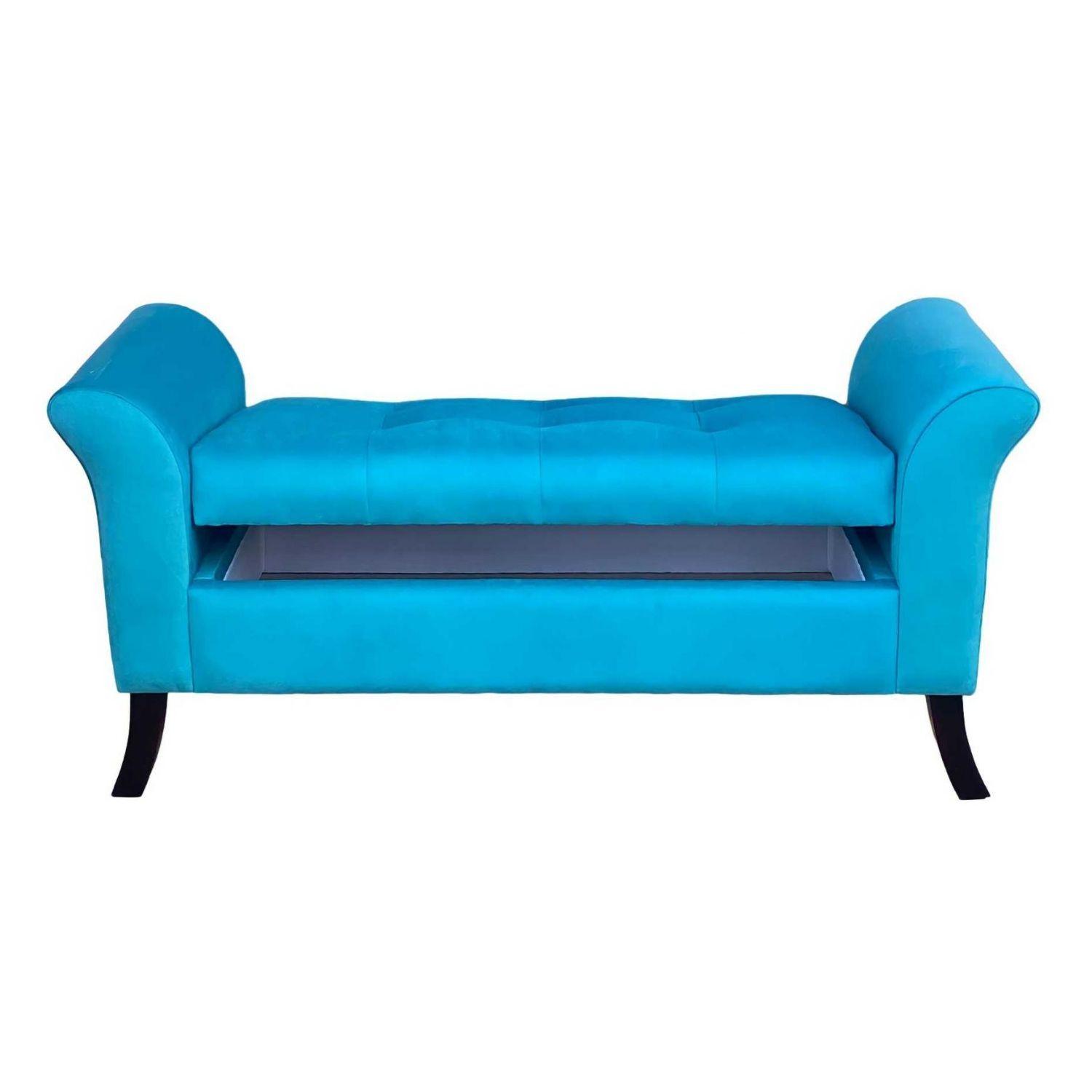Banqueta Baúl Verona Color Turquesa-1