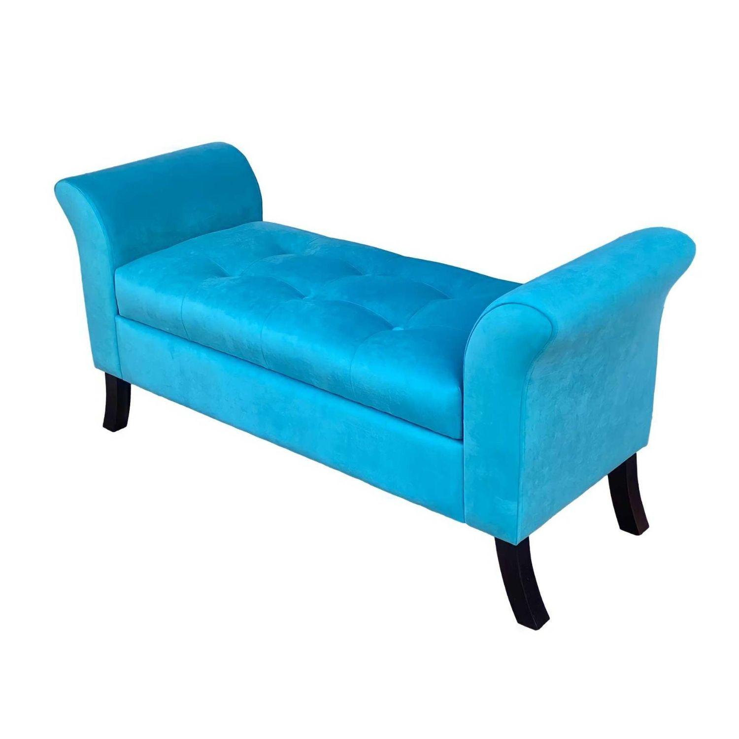 Banqueta Baúl Verona Color Turquesa-3