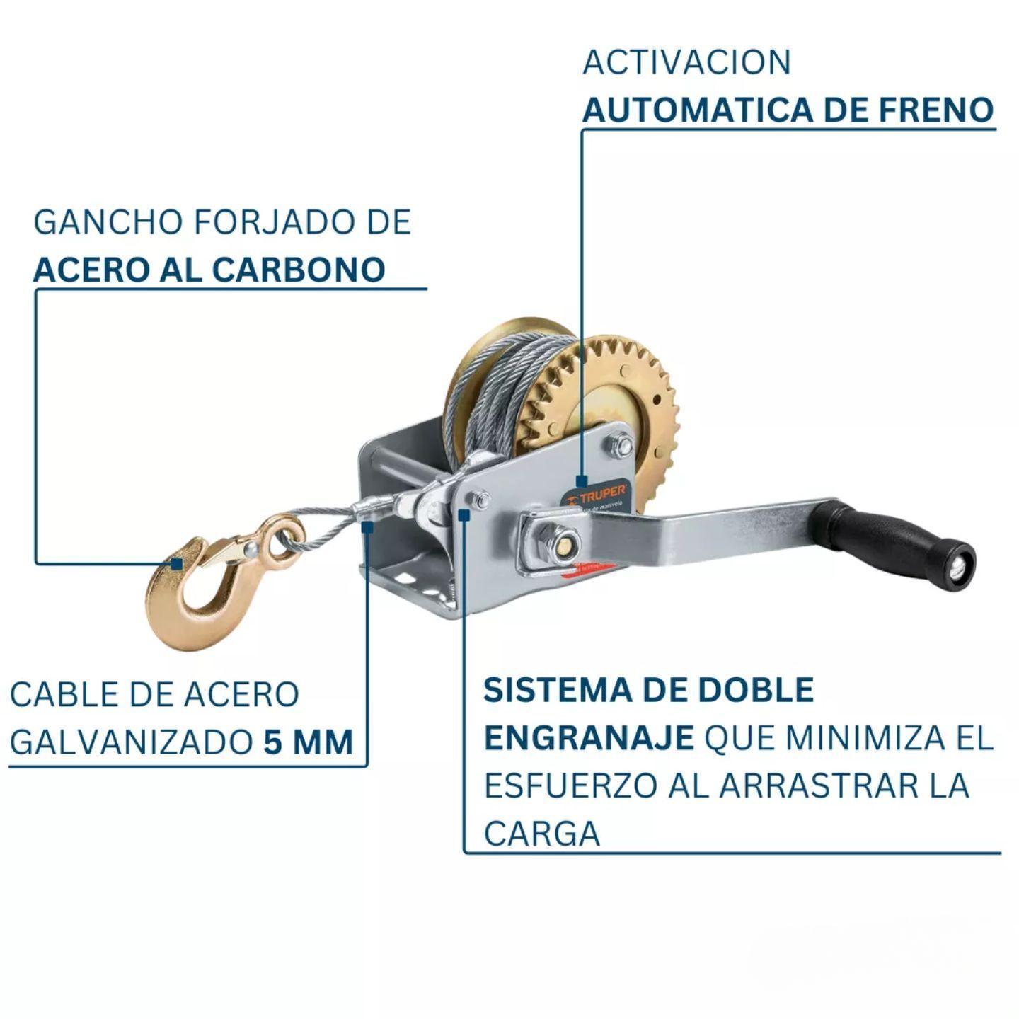Winche Malacate Manual 1100 Kg Truper-2