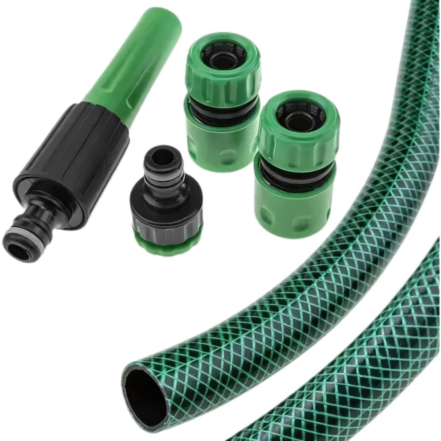 Manguera Jardin Con Malla 1/2 Pulgada 30 Metros Con Acoples Dicas-2