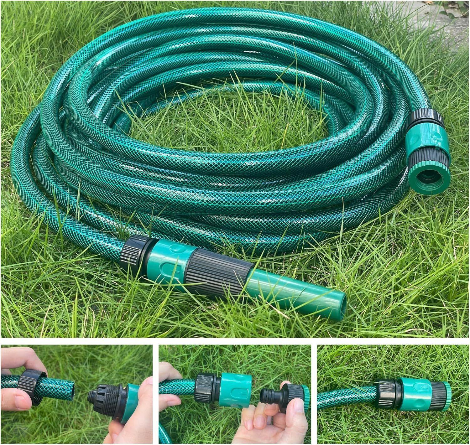 Manguera Jardin Con Malla 1/2 Pulgada 30 Metros Con Acoples Dicas-5